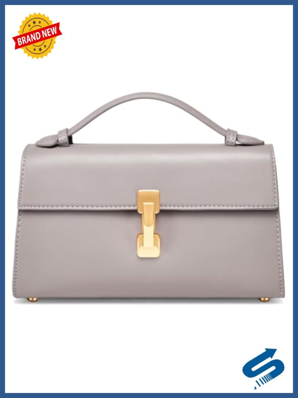 Small Faux Leather Top Handle Shoulder Bag Clutch Crossbody Purse